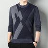 Men&#39;s Loose Multicolor Round Neck Warm Sweater