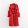 Women&#39;s Artificial Teddy Long-sleeved Thickened Thermal Long Coat