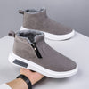 Fashion Snow Boots For Men Winter Warm Flat Cotton Plush Shoes With Side Zipper Casual Daily Fleece Ankle Boot