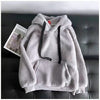 Lamb Wool Sweatshirt Winter Women&#39;s Fleece-lined Thickened Hooded