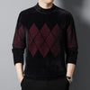 Men&#39;s Fashion Round Neck Thickened Ferret Velvet Sweater