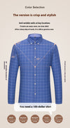 Men&#39;s Cotton Plaid Long-sleeved Oxford Casual Shirt