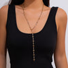 Fashion Stringed Pearls Y-shaped Necklace Cross