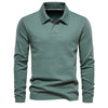 Long Sleeve Men&#39;s Casual Solid Color Top Lapel