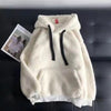 Lamb Wool Sweatshirt Winter Women&#39;s Fleece-lined Thickened Hooded