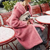 Lapel Lamb Fleece Coat With Pockets Faux Fur Coat Winter Warm Thickening Long Windbreaker Women&#39;s Clothing