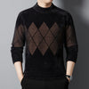 Men&#39;s Fashion Round Neck Thickened Ferret Velvet Sweater