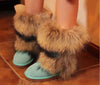 Women&#39;s Winter Mid-calf Fox Fur Snow Boots