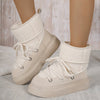 Plus Size Platform Cross Strap Snow Boots