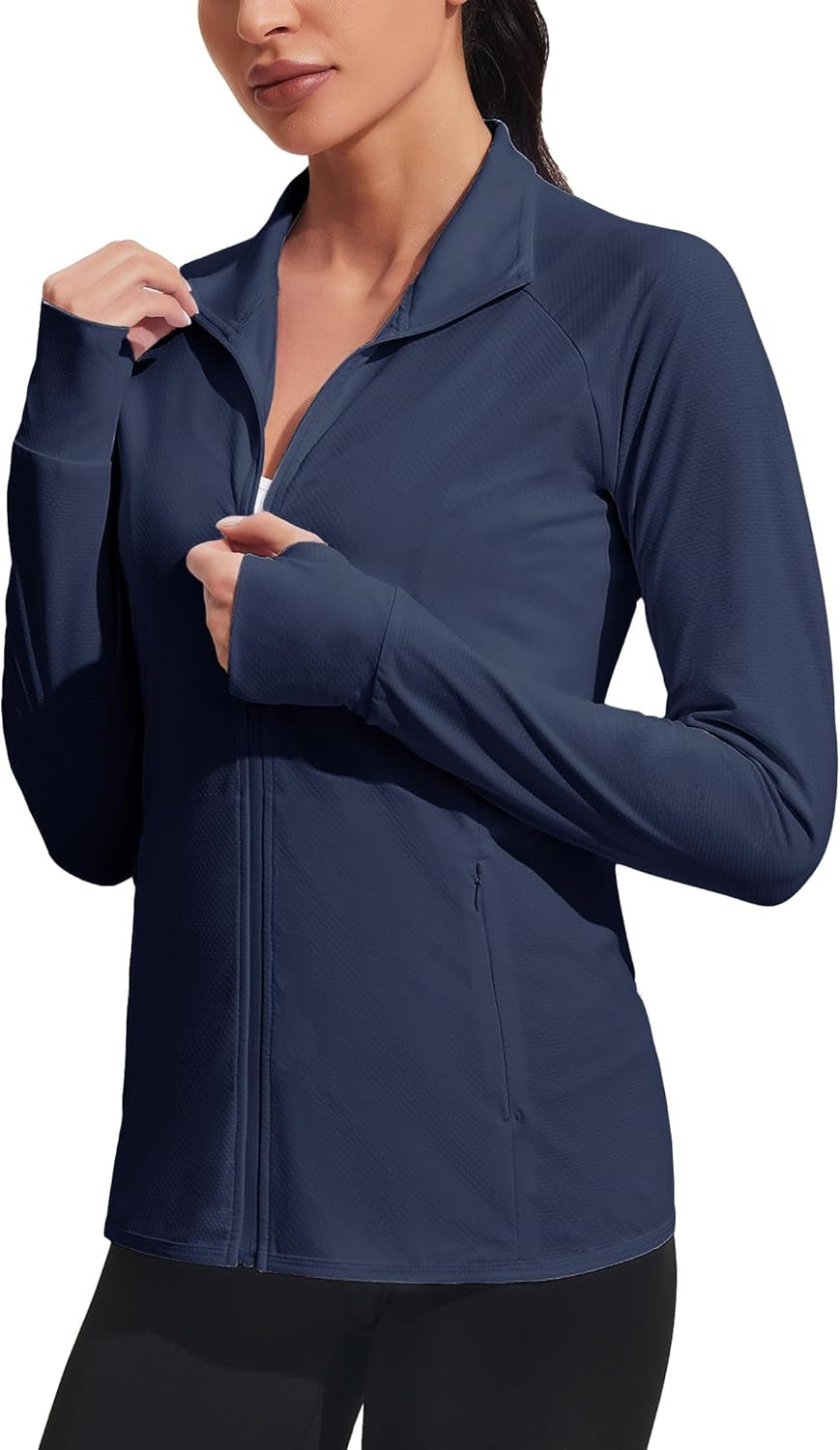 Women'S UPF 50+ Jackets Sun Protection Golf Athletic Jackets Lightweight Full Zip Long Sleeve Shirts with Pockets