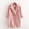 Women&#39;s Artificial Teddy Long-sleeved Thickened Thermal Long Coat