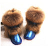 Women&#39;s Winter Mid-calf Fox Fur Snow Boots