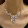 Rhinestone Necklace And Earrings Suite Women&#39;s Simple