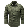 Retro Workwear Shirt Men&#39;s Long-sleeved Spring Fashion Brand Casual Overshirt