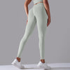 Women&#39;s Seamless Knitted Solid Color High Waist Tight Pants