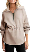 Women&#39;s Super Plus Size Sweatshirt Half Zipper Drawstring