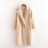 Women&#39;s Artificial Teddy Long-sleeved Thickened Thermal Long Coat