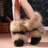 Women&#39;s Winter Mid-calf Fox Fur Snow Boots