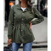 Women&#39;s Zippered Casual Mid Length Waist Windproof Jacket