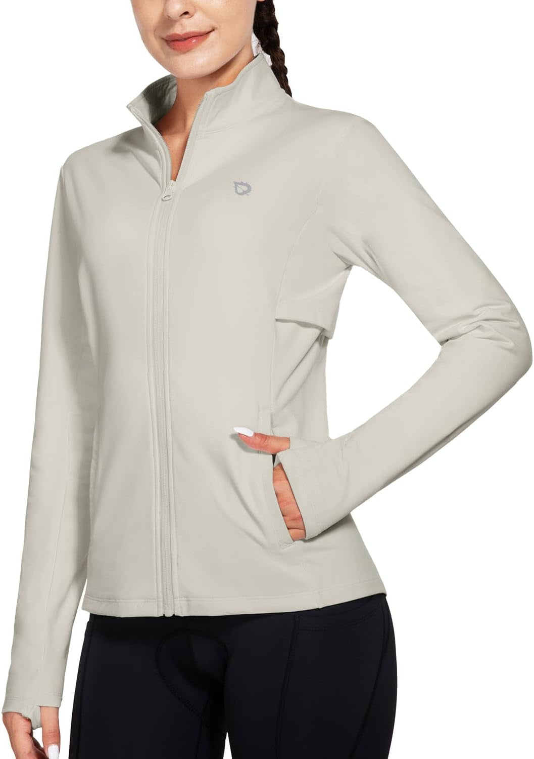 Women'S Fleece Running Jacket Water Resistant Full Zip Winter Cold Weather Gear Thermal Cycling Workout Jackets