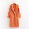 Women&#39;s Artificial Teddy Long-sleeved Thickened Thermal Long Coat