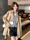 Women&#39;s Fashion Casual Pure Color Tied Slimming Coat