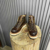 Retro Style Worker Boot Men&#39;s High-top Leather Motorcycle Boots