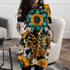 Sunflower Round Neck Fashion Medium Loose Dress