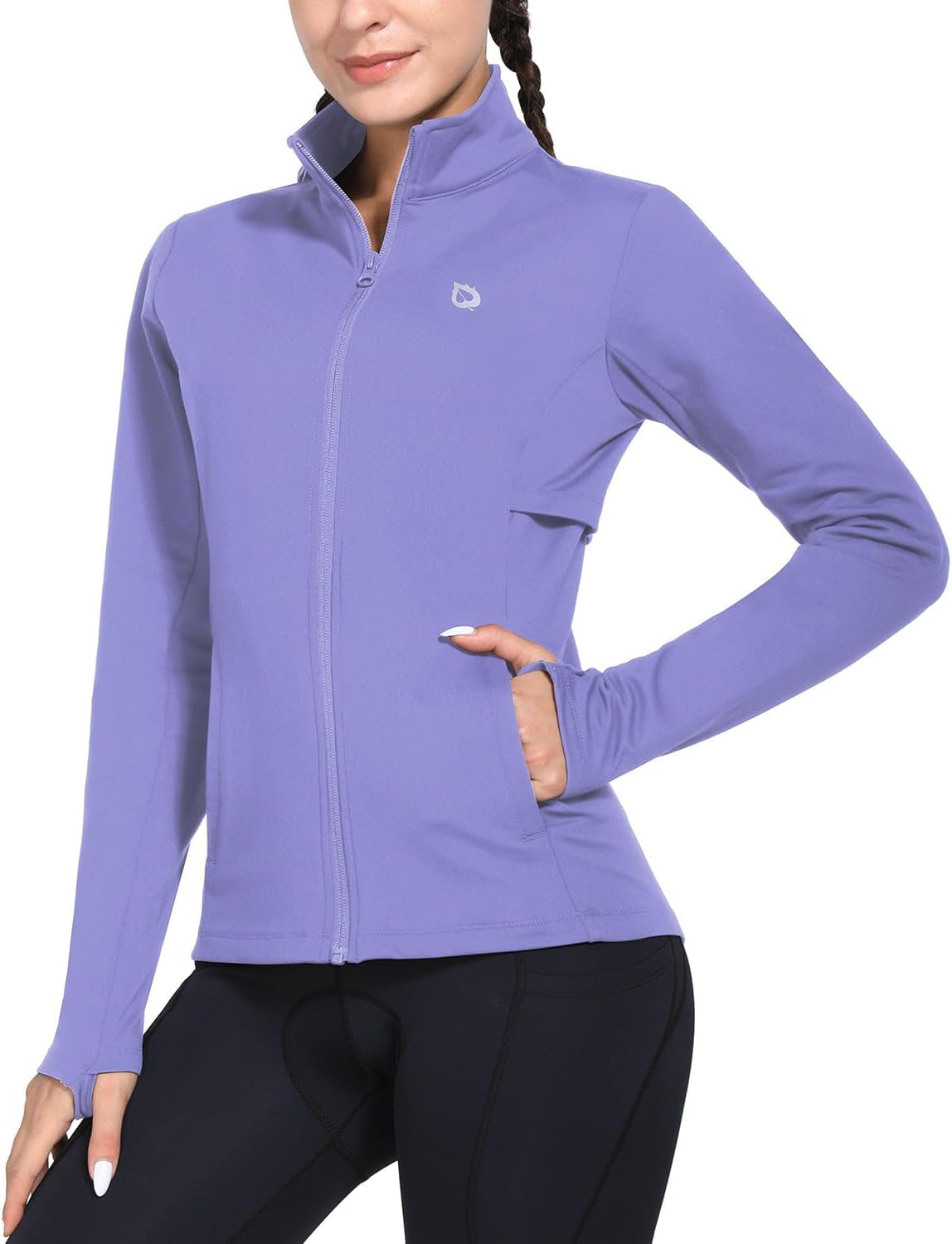 Women'S Fleece Running Jacket Water Resistant Full Zip Winter Cold Weather Gear Thermal Cycling Workout Jackets