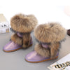 Women&#39;s Winter Mid-calf Fox Fur Snow Boots