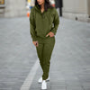 Solid Color Hooded Long Sleeve Sweater Fashion Ankle-tied Trousers Two-piece Suit