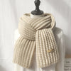 Men&#39;s And Women&#39;s Solid Colour Woollen Long Warm Knitted Scarf