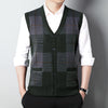 Men&#39;s Casual Loose Chicken Core Collar Knitted Vest