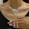 Rhinestone Necklace And Earrings Suite Women&#39;s Simple