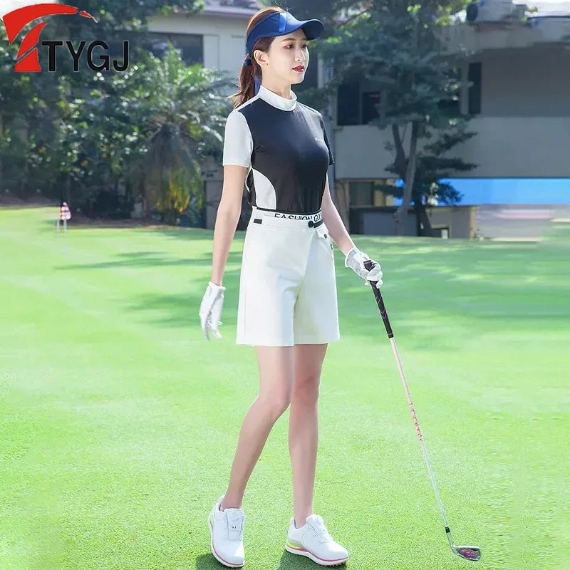 Women High Waist Golf Shorts