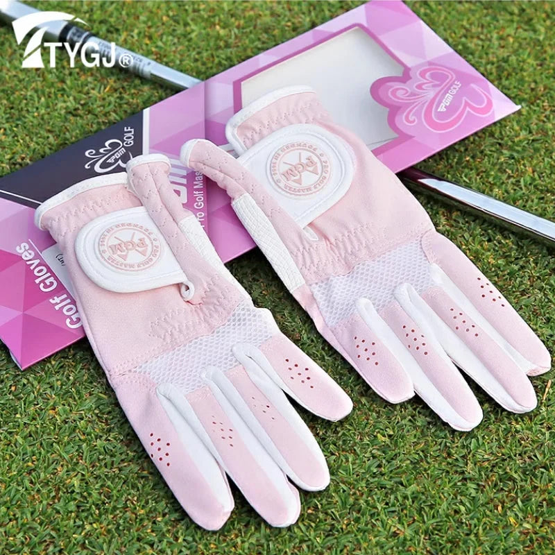 TTYGJ Women's Breathable Full Finger Golf Gloves