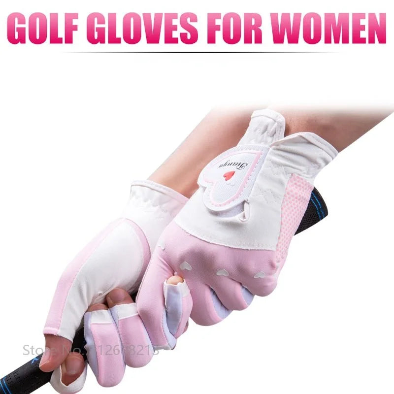 Open Finger Golf Mitten Anti-skid Particles Gloves Palm Protection