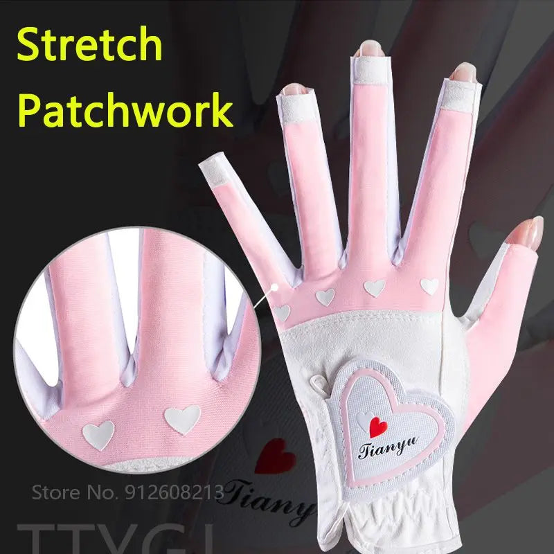 Open Finger Golf Mitten Anti-skid Particles Gloves Palm Protection