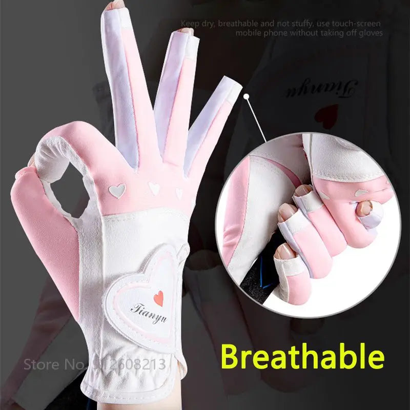 Open Finger Golf Mitten Anti-skid Particles Gloves Palm Protection