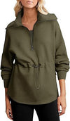 Women&#39;s Super Plus Size Sweatshirt Half Zipper Drawstring