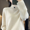 Women&#39;s Autumn And Winter Half-high Collar Wool Sweater Pullover