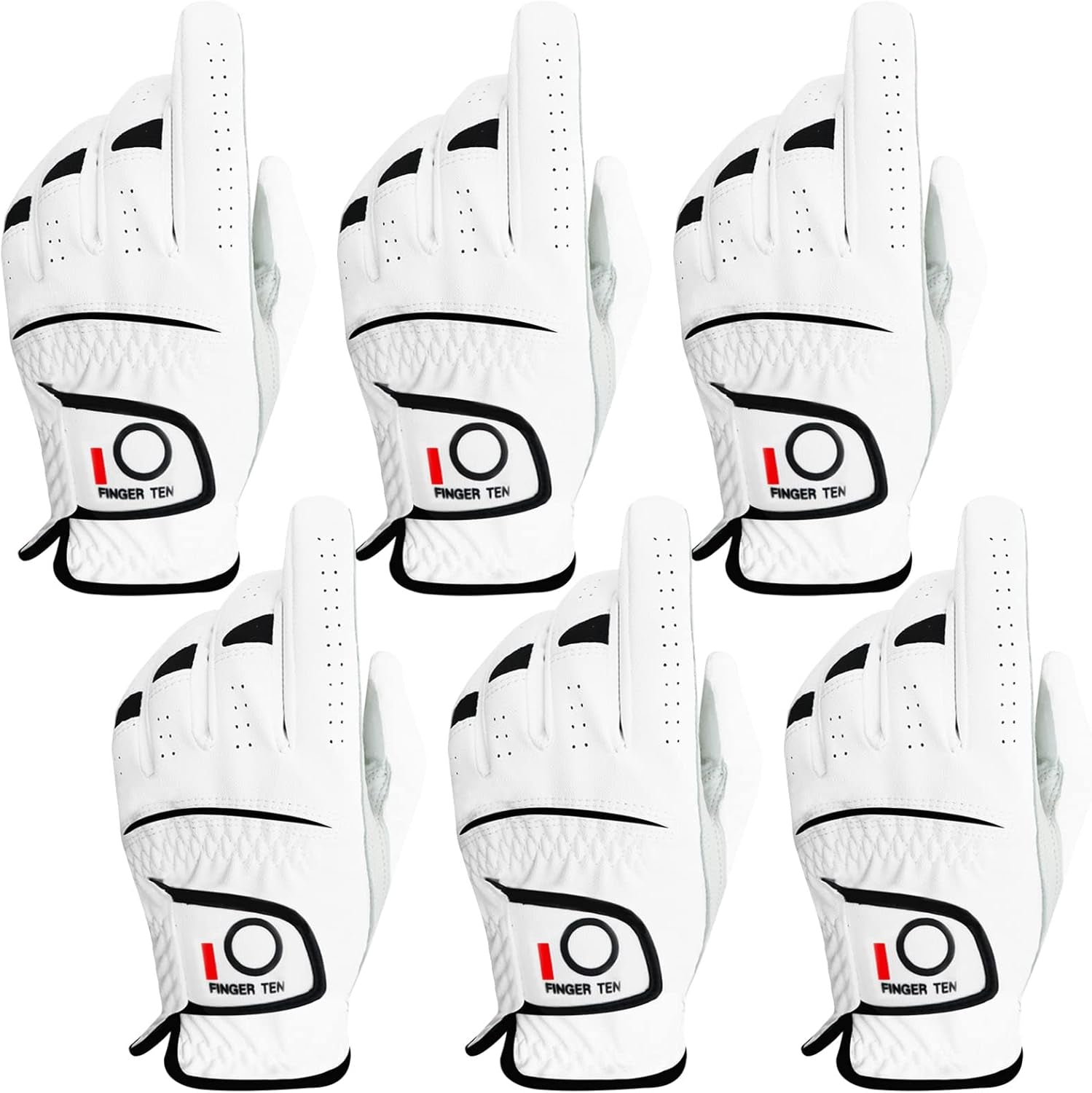 Golf Gloves Men Right Left Handed Golfer Men’S Golf Glove Left Right Hand Value 3/6 Pack, All Weather Leather Grip Small Medium ML Large XL Size