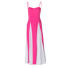 Women&#39;s Clothing Fashion Color Contrast Splicing Sling Dress