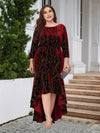 Velvet Elegance Quarter Sleeve Dress