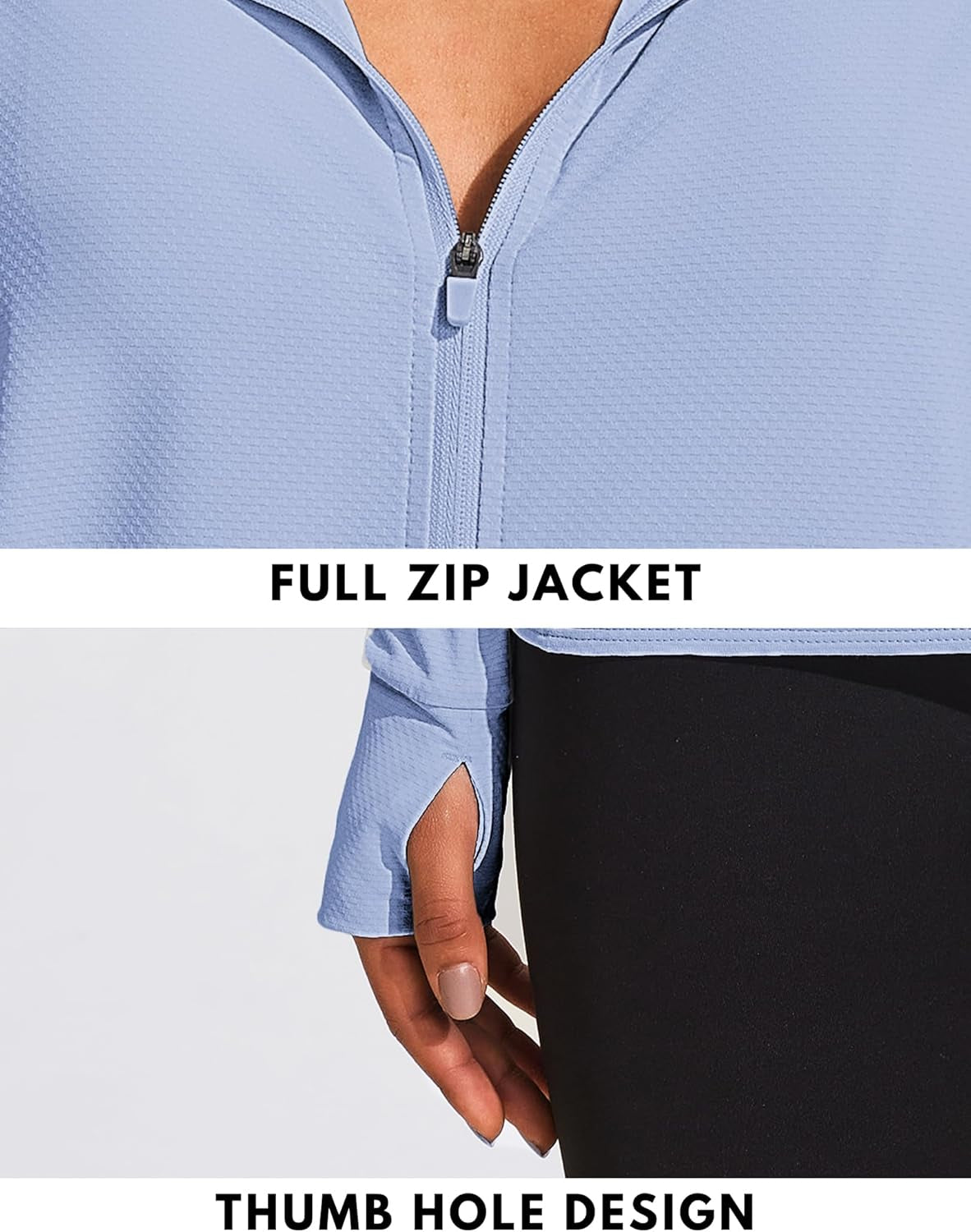 Women'S UPF 50+ Jackets Sun Protection Golf Athletic Jackets Lightweight Full Zip Long Sleeve Shirts with Pockets