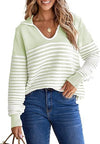 Navy Style Casual Knitted Women&#39;s Top