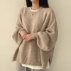 Temperament Crew Neck Pullover Lantern Sleeve Loose Sweater For Women