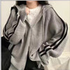 Simplicity Temperament Hoodie With Drawstrings Design Niche Loose Small-sized Long Sleeve Sweater