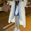 Long Hooded Dress Coat Lambswool All-match Loose Fashionable Jacket