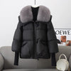 Down Cotton-padded Jacket Women&#39;s Short Fur Collar Thickened Coat Winter Clothing